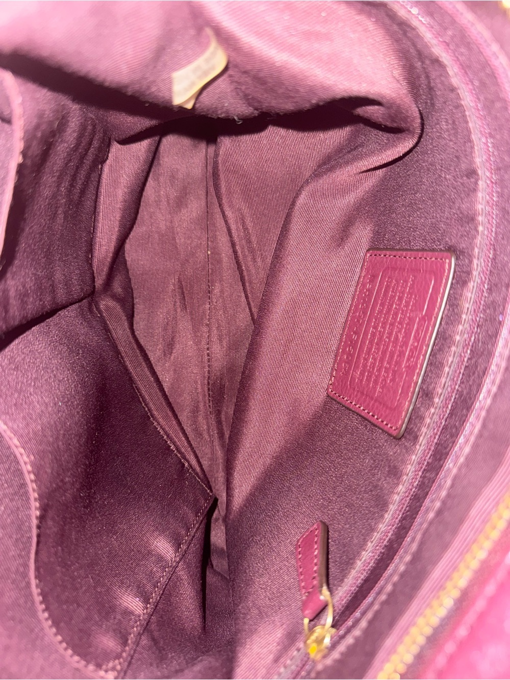 Vintage Coach Burgundy Leather Shoulder Hobo Bag Style F15064 - Picture 13 of 13